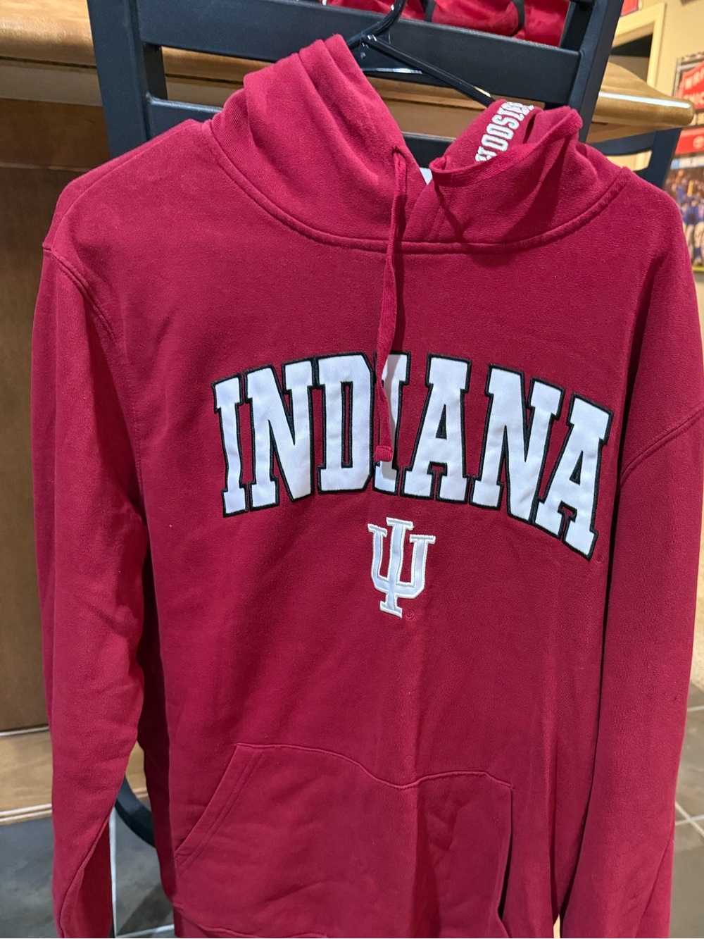 Colosseum Red Indiana Crewneck Hoodie Sweater